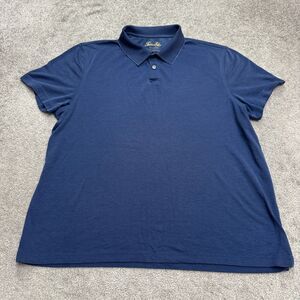 Tasso Elba Supima Cotton Blend Polo Shirt Men XL Blue Short Sleeve Preppy Casual